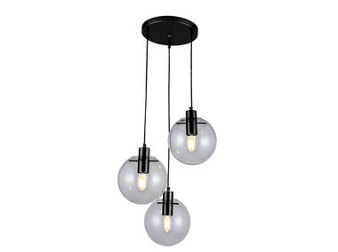 Zdjęcie: Lampa wisząca Puerto 3 wisząca czarna LIGHT PRESTIGE