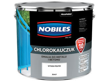 Farba emalia chlorokauczukowa 10 L biała NOBILES