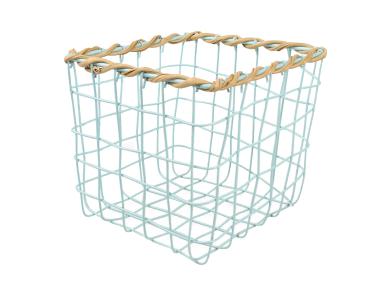 Zdjęcie: Kosz druciany 19x19x16 cm turkusowy kwadratowy TIN TOURS