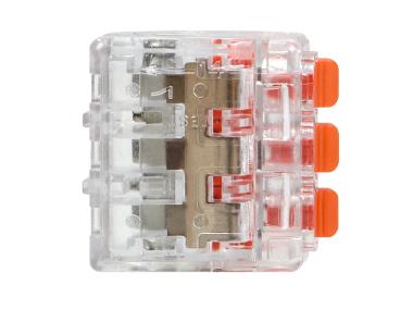 Zdjęcie: Złączka instalacyjna zaciskowa 3-przewodowa; na dowolny przewód 0,2-4mm2; IEC 450V/32A; 10 szt. ORNO