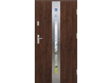 Zdjęcie: Drzwi zewnętrzne stalowo-drewniane Disting Otello 06 Orzech 100 cm prawe KR CENTER