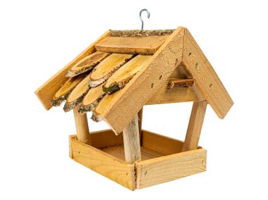 Zdjęcie: Karmnik dla ptaków - z drewna kryty gontem BIOOGROD