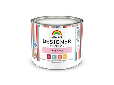 Zdjęcie: Emalia do drewna i metalu Designer Universal Candy Pink 0,5 L BECKERS