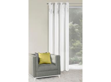 Zdjęcie: Zasłona Hello 140x250 cm biało-srebrna na przelotkach EUROFIRANY