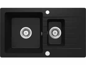 Zlewozmywak Zorba nero granit 1,5K Z/O 760x440x164, 3,5", space saver DEANTE