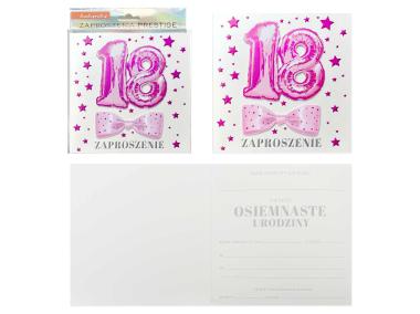Zdjęcie: Zaproszenie ZP-041 Urodziny 18 - osiemnastka KUKARTKA