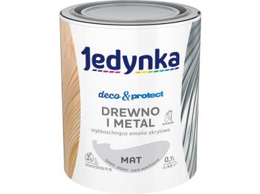Zdjęcie: Emalia akrylowa Deco&Protect drewno i metal mat szary jasny 0,7 L JEDYNKA
