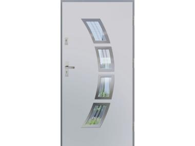 Drzwi zewnętrzne stalowo-drewniane Disting Figaro 03 Biały 90 cm prawe KR CENTER