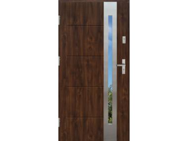 Zdjęcie: Drzwi zewnętrzne stalowo-drewniane Disting Nicolo 08B Orzech 90 cm lewe KR CENTER