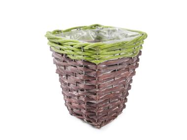 Zdjęcie: Osłonka wiklinowa na doniczkę 12x12x13 cm TIN TOURS