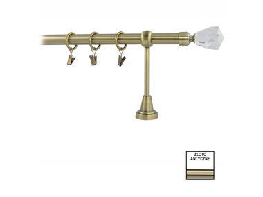 Zdjęcie: Karnisz pojedynczy Zeus fi 19 mm - 320 cm kryształ złoto KARWEL
