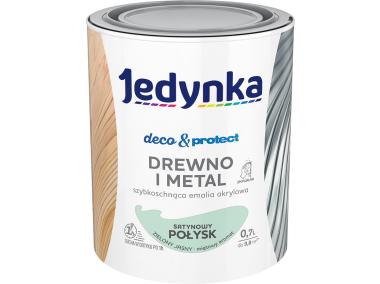Zdjęcie: Emalia akrylowa Deco&Protect drewno i metal satynowy połysk zielony jasny 0,7 L JEDYNKA