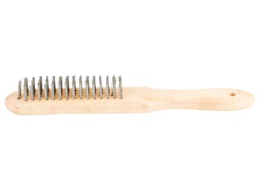 Zdjęcie: Szczotka druciana 4-rzędowa, drewniany uchwyt TOP TOOLS