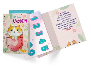 Zdjęcie: Karnet DK-1072 Urodziny dziecięce - wymienne cyferki KUKARTKA