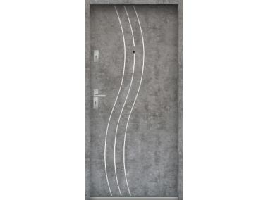 Zdjęcie: Drzwi wejściowe do mieszkań Bastion R-60 Beton srebrny 80 cm prawe ODR KR CENTER
