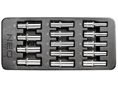 Zdjęcie: Nasadki długie 1/2", 8-21 mm, zestaw 14 sztuk, wkładka NEO
