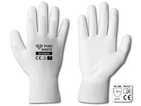 Rękawice ochronne Pure White poliuretan, rozmiar 8 BRADAS