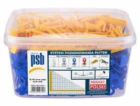 System poziomowania płytek kliny + klipsy 2 mm - 300 szt. biało-żółte PSB