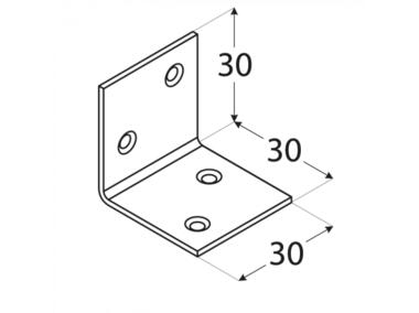 Zdjęcie: Kątownik szeroki z blachy ocynkowej 3x3x3 cm KS01 DMX