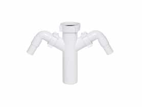 Króciec z 2 wyjściami do pralki/zmywarki 1 1/2x40 TYCNER