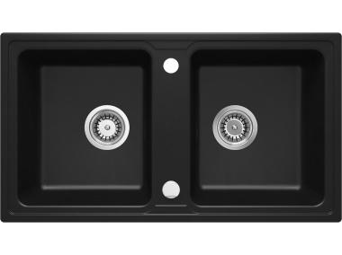 Zlewozmywak Zorba nero granit 2K B/O 780x435x180, 3,5", space saver DEANTE