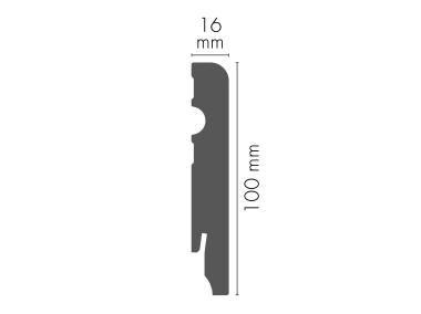 Zdjęcie: Listwa przypodłogowa MDF Biały RAL 9003 okleina półmat 10x1,6 cm zaokrąglona R08 220 cm CEZAR