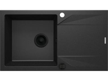 Zlewozmywak Evora grafit metalik granit 1K Z/O 780x440x193, spa sav nero DEANTE