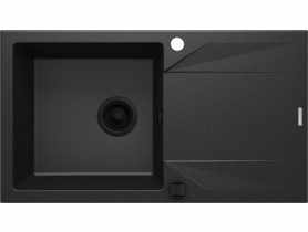 Zlewozmywak Evora grafit metalik granit 1K Z/O 780x440x193, spa sav nero DEANTE