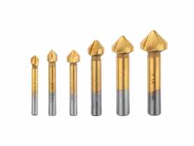 Wiertła fazujące stożkowe pogłębiacze 6.3-20.5 mm, zestaw 6 szt. VERTO