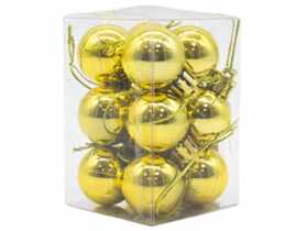 Bombki plastikowe 3 cm - 12 szt. złote TOP GIFTS