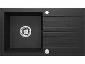 Zlewozmywak Zorba grafit metalik granit 1K Z/O 760x440X160, 3,5", space saver DEANTE