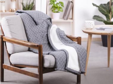 Zdjęcie: Pled 130x160 cm Pikowane Romby szary ALTOMDESIGN