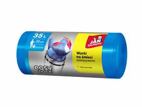 Worki na śmieci easy-pack zawiązywane niebieskie 35 L - 30 szt. JAN NIEZBĘDNY