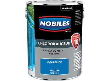 Zdjęcie: Farba emalia chlorokauczukowa 5 L błękitny NOBILES