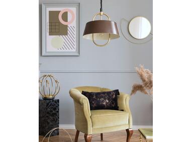 Zdjęcie: Poszewka welwetowa ze złotym nadrukiem i pomponami oh my chic 1 czarno-złota 30x50 cm CHIC HOME