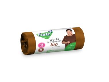 Zdjęcie: Worki na śmieci LDPE zawiązywane do segregacji BIO 35 L - 16 szt. FORTE+