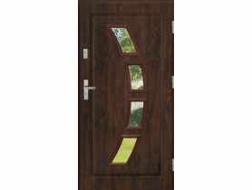 Drzwi zewnętrzne stalowo-drewniane Disting Mario 03 Orzech 100 cm prawe KR CENTER