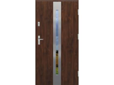 Drzwi zewnętrzne stalowo-drewniane Disting Otello 12 Orzech 90 cm prawe KR CENTER
