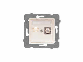 ROSA (Ecru) Gniazdo komputerowo RJ45 + antenowe F bez ramki GPKA-Q/m b