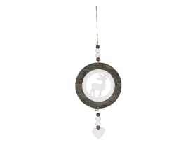 Ozdoba zawieszka Renifer 45 cm drewniana TIN TOURS