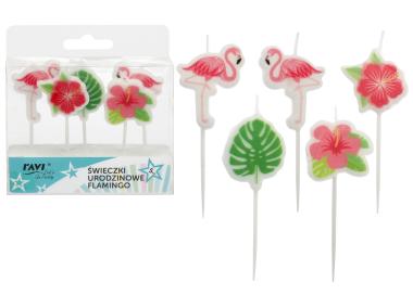 Zdjęcie: Świeczki urodzinowe Flamingo 5 sztuk DECOR