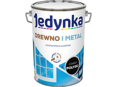 Zdjęcie: Emalia olejno-alkidowa drewno i metal czarny 5 L połysk JEDYNKA