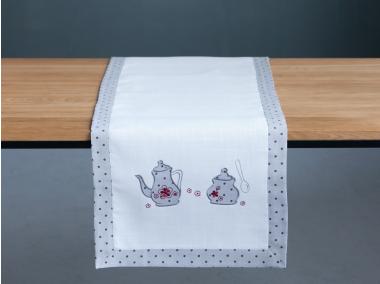 Zdjęcie: Bieżnik 40x150 cm dekoracja czajniczki wykończenie kropki ALTOMDESIGN