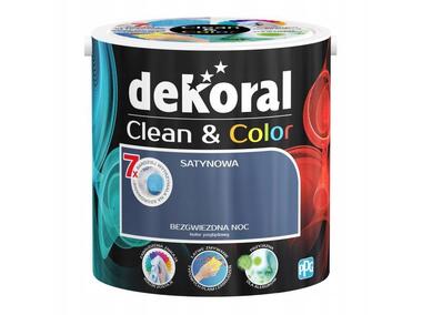 Farba satynowa Clean&Color 2,5 L bezgwiezdna noc DEKORAL