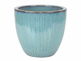 Donica ceramika szkliwiona 22,5x20,5 cm morski błękit CERMAX