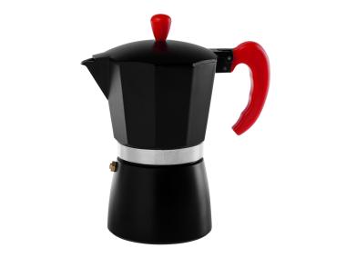 Zdjęcie: Kawiarka do Espresso na 6 filiżanek czarno-czerwona FLORINA