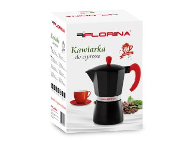 Zdjęcie: Kawiarka do Espresso na 6 filiżanek czarno-czerwona FLORINA