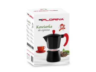 Zdjęcie: Kawiarka do Espresso na 6 filiżanek czarno-czerwona FLORINA