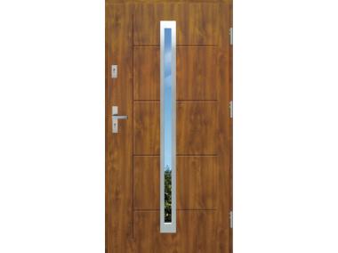 Drzwi zewnętrzne stalowo-drewniane Disting Nicolo 11 Dąb złoty 90 cm prawe KR CENTER