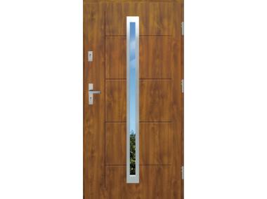 Drzwi zewnętrzne stalowo-drewniane Disting Nicolo 11 Dąb złoty 90 cm prawe KR CENTER